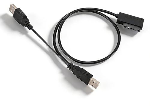 SENECESLI USB Bis 13Pin Slimline -Adapterkabel, 480 Mbit/S Dual USB 2.0 Bis Slim Adapter -Kabel Unterstützt die 2.0 Schnittstelle für CD DVD ROM Laufwerk.