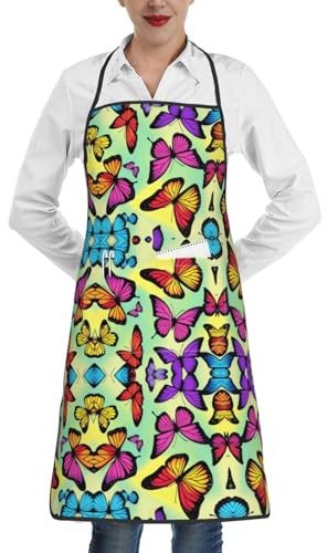 WXCJWD Butterfly Swarm - Delantal de trabajo impermeable para hombre y mujer, para cocinar, asar, jardinería, carpintería, ajustable