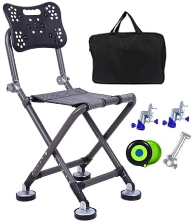 Tragbarer klappbarer Angelstuhl, 180° verstellbare Rückenlehne, leichter Aluminium-Campinghocker, kompakt und vielseitig, ideal für Outdoor-Aktivitäten und Entspannung