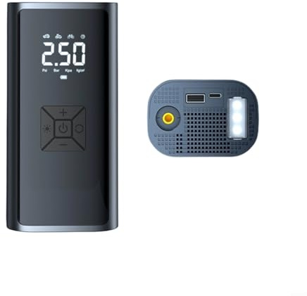 Allthingstore Pompa ad aria elettrica ricaricabile, compressore a batteria da 150 PSI con manometro LCD per gonfiaggio di auto, moto, moto e palloni