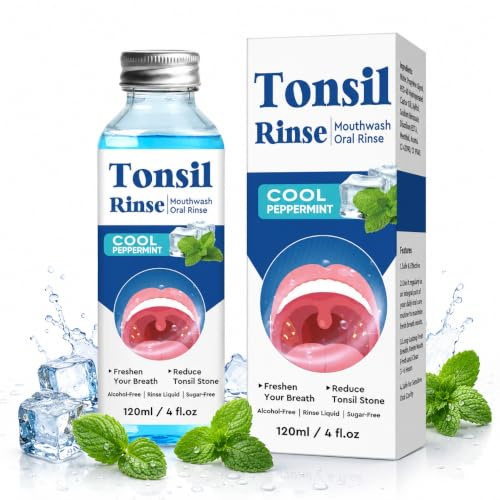 Tonsillenstein Entferner, Mundspülung zur Beruhigung der Mandeln und Bekämpfung von Mundgeruch, Beseitigung Von Mundgeruch, Linderung Von Mundtrockenheit, 120 ml (1er Pack)
