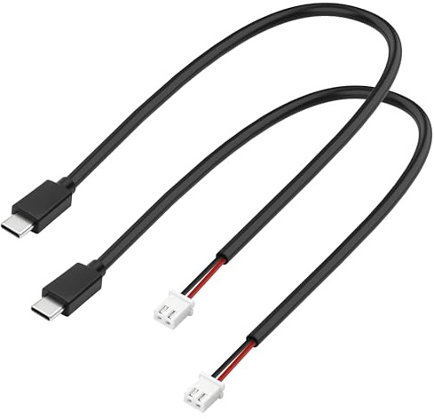 MEIRIYFA USB typ C till XH2.54 2-stifts anslutningskabel USB C-kontakt till XH 2,54 mm pitch 2-stifts uttag strömkabel för USB strömreparation gör-det-själv ersättning 2 st – 0,3 m/11,8 tum