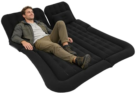 Matelas Gonflable Voiture Arriere Avec Pompe à Air Pour Voyage Camping | PVC Confort Matelas Voiture 300 Kg Capacité, 6 Orifices De Gonflage, 1,74 × 1,26 M