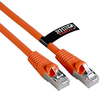 rhinocables CAT 6a Ethernet Cable | 10Gbps S/FT High-Speed & Large Bandwidth Data Transfer | Reliable LAN Network RJ45 Cable | Wi-Fi Broadband Cable for Seamless Gaming & Streaming (10m, Orange)