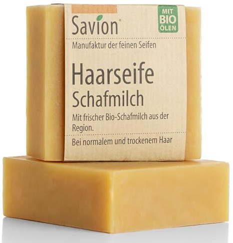Hårtvål fårmjölk, Savion, för normalt och torrt hår, palmolja, ekologisk, 85 g