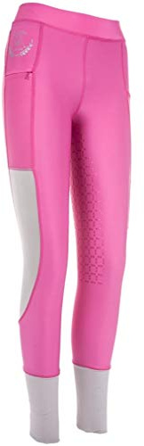 HKM 10010 - Leggings da Equitazione in Mesh, con Inserti in Silicone, per Bambine 122-164, 32-46, Unisex - Adulto, Pantaloni da Equitazione 4057052300486, 3900 Rosa, 36-38