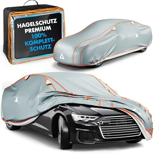 WALSER Bâche de voiture anti-grêle, Récompense Très Bon* housse de protection anti-grêle, Certifié par le TÜV Autriche* bâche contre la grêle Perma Protect Complete, Couverture de garage Taille 2 gris