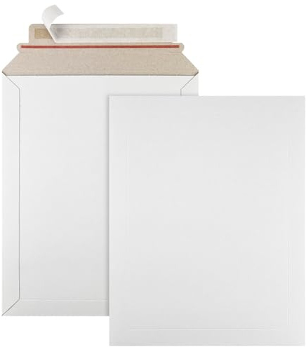 Netuno 25 fraktpåsar av solid kartong vit DIN B5 PLUS 21 x 27 cm 450 g kartongkuvert kartongkuvert av kartong kuvert helkartongpåsar kartong för dokument broschyrer