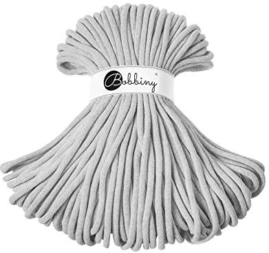 Bobbiny Jumbo 9 mm Rope-Garn 100 m Kordel (Light Grey)