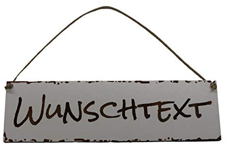 Schild personalisiert aus Holz oder Acryl (Wetterfest) mit Gravur selbst gestalten - Weiß Holzschilder 28-59 cm
