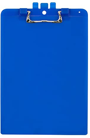 Snopake Klemmbrett A4 blau mit Stifthalter, robuste ergonomische Metallklammer und Aufhängeloch [1 Stück] 15886
