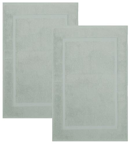 Betz Badvorleger Premium 50x70 cm 2er Set – Badematten aus 100% Baumwolle, ca. 650 g/m², Oeko-TEX® Standard 100, saugstark & weich Farbe heugrün