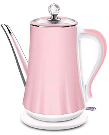 SMSOM Bouilloire électrique 1.4 L Chaudière à Eau Chaude 1500 Watts Cartable à thé Portable Elément Chauffant Rapide avec Fermeture Automatique et ébullition Protection à Sec, café et Boisson Rose