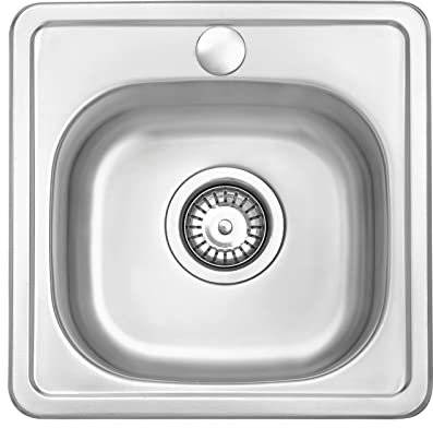 JASSFERRY Lavello Cucina in Acciaio Inox 304, Lavandino Cucina Incasso con Vasca Singola 38 x 38 cm