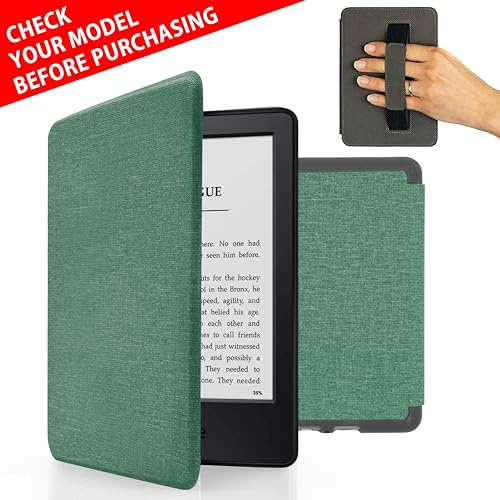 MyGadget Hülle für Kindle Paperwhite 7. Generation [ Modell : EY21 | DP75SDI - bis 2017-6 Zoll ] mit Handschlaufe & Auto Sleep | Wake Funktion - Flip Case in Türkis