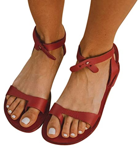 ORANDESIGNE Damen Keilabsatz Sandalen Frauen Sommer Offene Schuhe Faux Leder Plattform Flip Flops Freizeit Sommerschuhe
