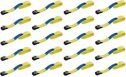 STROXX 20x Zurrgurt 1,5m - 25mm breit - nach EN12195-2 - max 200/400KG - mit Klemmschloß - 1-TLG. - GS/TÜV geprüft - Spanngurt - Befestigungsgurt - Ratschengurte
