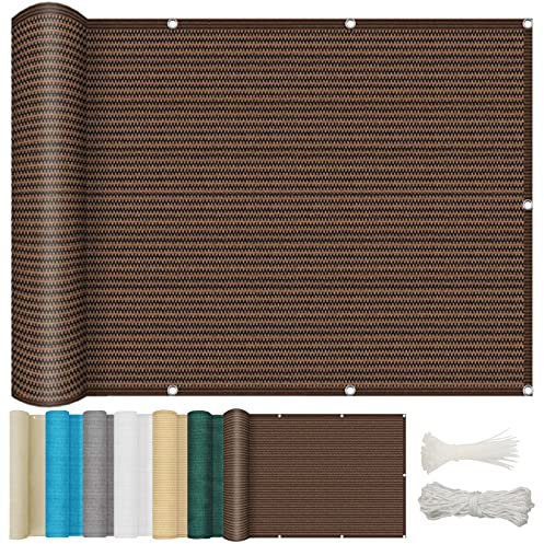 NINGBAI Pantalla para Balcón Jardín Protección 95 x 200 cm Balcón Pantallas Protectoras, Privacidad Cubierta Resistente HDPE 220g/m² Protección UV para Jardín Terraza, Marrón