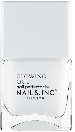Nails Inc Glowing Out, Time To Glow, Sheer White, Shimmer, Glossy, No Chip, Long Lasting, Quick Dry, Air Dry, Professional Manicures & Pedicures, Fingernails & Toenails, Vegan Nail Polish, 14 ML