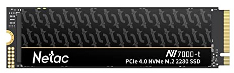 Netac NV7000-t 4TB Interno SSD, M.2 2280 PCIe Gen4x4 NVMe SSD, Fino a 7300MB/s in Lettura, 6700MB/s in Scrittura, Disco a Stato Solido, PC, laptop e giocatori