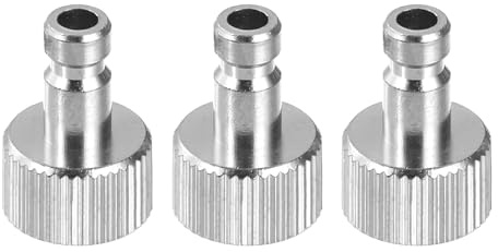 PATIKIL 1/8 Air Brush Connector Male Adapters, 3 Pcs, Quick Connect, Silver, Metal, Rust-proof, Easy to Clean, Air Brush Hose, Compressor, Spray Guns
