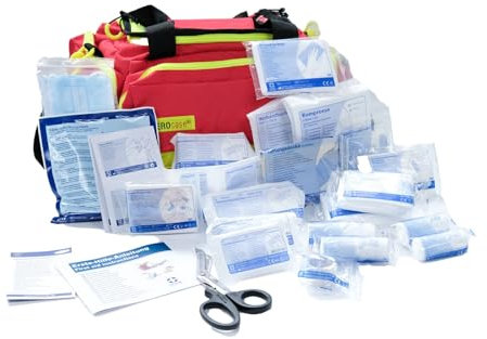 Notfalltasche gefüllt Erste Hilfe Tasche Notfalltasche mit Füllung nach DIN NORM für Betriebe Privathaushalte Büro Verwaltung öffentliche Einrichtungen (DIN 13169 öffentliche Einrichtungen)