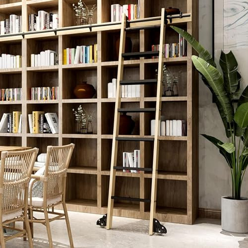 Schiebe-Scheunentor-Kit, 3,3 Fuß bis 20 Fuß, Rollleiter-Hardware, Bibliotheks-Schiebeleiter-Hardware-Kit, Rundrohr-Schiebe-Bibliotheks-Hardware, rollendes komplettes Schienenset (ohne Leiter