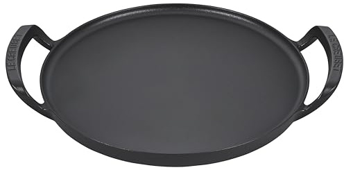 Le Creuset Bandeja redonda para pizza de hierro fundido para barbacoa al aire libre