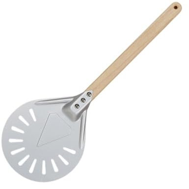 WANGBINGXING Pizza Peel 7 8 9 10 Inch Perforated Pizza Turning Peel Pizza Shovel Aluminum Pizza Peel Paddle Short Pizza Tool Non Slip Wooden Handle Pizza Paddle (Color : 10 inch 62cm)