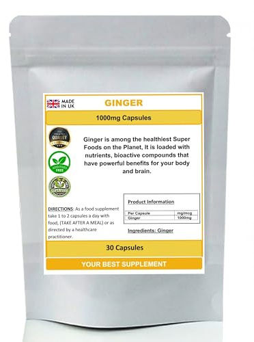 Ginger Root Capsules 1000mg- Pure (High Strength Supplement) (30)