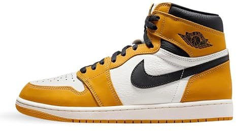 NIKE Air Jordan 1 Retro High OG 'Yellow Ochre' - Sneaker Heritage in pelle di alta qualità, 43 EU