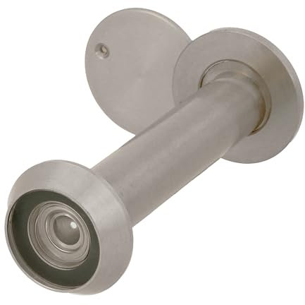 Amig - Spioncino Mod. 3 con Lente Super Angolare per Porte Interne ed Esterne 3-14 in Alluminio Colore Argento - Ottone - Misure: Diametro 14 mm - Spessore della Porta: 70-110 mm