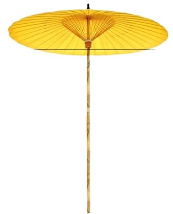 DGSYUAN Sonnenschirm Im Freien Antiker Innendekorationsschirm, Ölpapierschirm, Sonnenschirm, Terrasse Im Freien, Ohne Sockel Gartenschirm(Yellow)