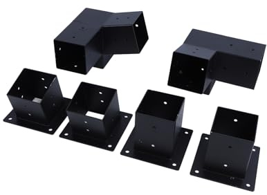 Soportes para Pérgola, Kit de Soporte de Montaje para Pérgola de Techo Inclinado de 3 Vías, Vigas de Madera, Kit de Soporte de Madera Elevado para Patios, Parques, Patios Traseros