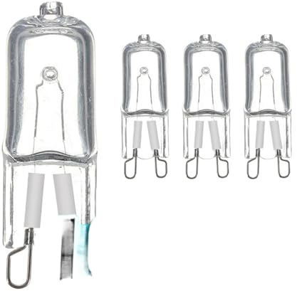 XINRH 10Pcs 20W 25W 40W 60W G9 Oven Light High Temperature Resistant Durable G9 220V 230V Halogen Bulb Lamp for Refrigerators Ovens(25W)