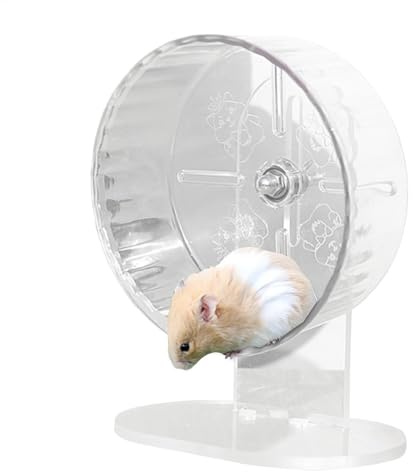 Tyst hamsterhjul – syriskt hamsterhjul | dvärghmsterval | 18 cm tyst spinner Hmster löparvalar med justerbart stativ för igelkott gerbils möss eller andra små djur | husdjurstillbehör