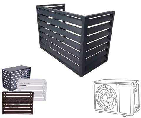 Pxkmouy L100/W50/H70(1.5P) funda para aire acondicionado cubierta de cubre caldera exterior Aluminio Soporte Para Plantas Cubre Aire Acondicionado Protección solar Antipolvo Bajo nivel sonoro