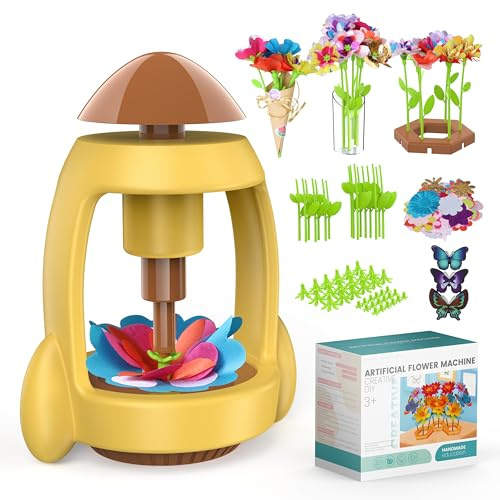 LELESUN Kit fai da te con bouquet di fiori di stoffa, giocattolo da stampa floreale, set fai da te per bambini, arte e artigianato, per ragazze dai 4 ai 12 anni, gioco educativo per scuola materna