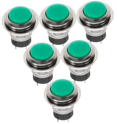 YOSADIER Interruttore a Pulsante Mini 2 Pin Compatto e Auto-Ripristino 6 Pezzi per Uso Pulsante Rotondo per Auto e Applicazioni Industriali