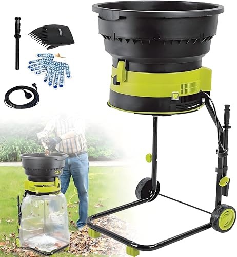 Trituratore elettrico senza lama con tramoggia allargata, potenza 2500 W, riduzione 17:1 per compostaggio e defogliazione da giardino efficienti