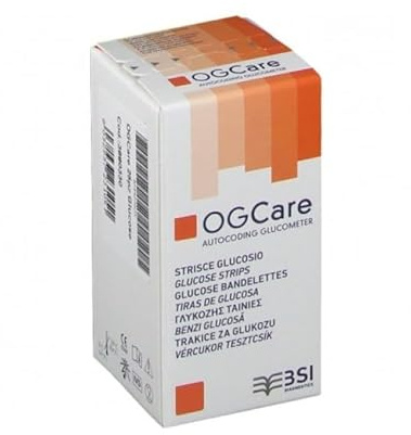 Ogcare Strisce Reattive per Glucometro 75 Unità- Test Glicemia
