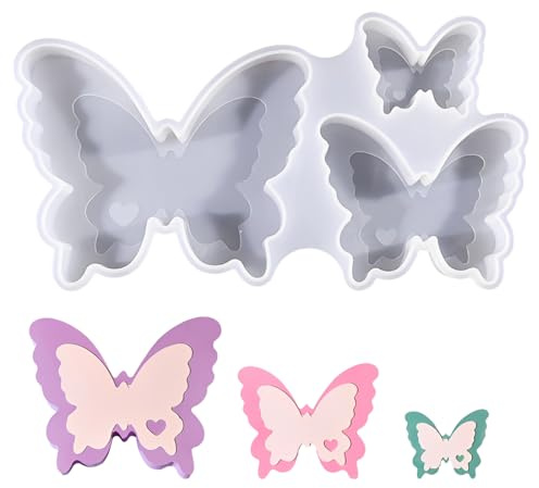 THQAE Stampi in Silicone a Forma di Farfalla, Stampi per Candele Fai da Te, Stampi per Gesso 3 in 13D a Forma di Farfalla, per DIY, Decorativo Realizzare Candele, Saponi