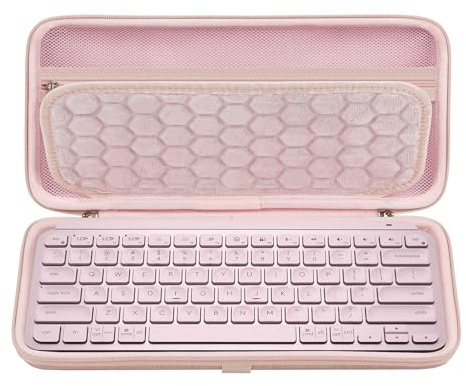 Custodia rigida per tastiera Geekria, compatibile con Logitech MX Keys Mini, borsa da viaggio (Rosa)