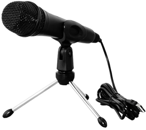 Garneck Microfono Condensatore USB per Streaming e Registrazione, Microfono da Tavolo in Metallo e Abs Nero, senza Ritardi per Radio e Studi di Registrazione