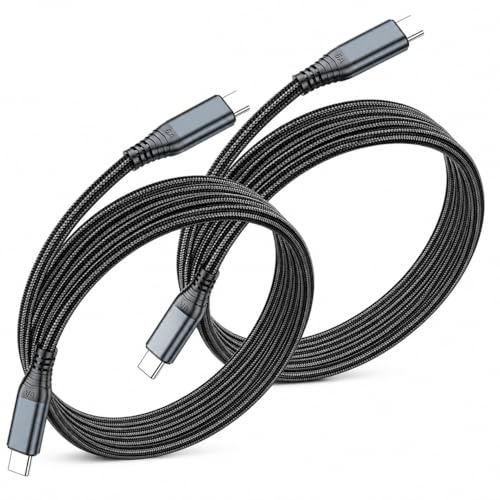 Cable USB C 240W 2 Pack 2m Súper Carga Rápida,Cable Tipo C a Tipo C con Chip Inteligente E-Marker,Nylon Trenzado Antienredos,PD 3.1 y Transferencia de Datos USB 2.0 for Samsung, iPhone 17,MacBook