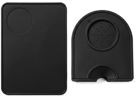 Solvio 2PCS Premium Silicone Coffee Tamper Mat, Anti-Slip Tamping Mat with Portafilter Rest, Waterproof Espresso Machine Accessories for Home and Cafe Baristas, Coffee Station Organizer