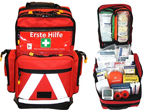 Erste Hilfe Notfallrucksack Sport, Sportvereine, Freizeit, Event & Freizeit - Nylonmaterial mit weißen Reflexstreifen