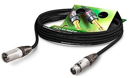 Sommer Cable Mikrofonkabel Club Series MKII XLR 3-pol Neutrik NC3MXX / XLR 3-pol Neutrik NC3FXX, mit Klettband, schwarz (10m)