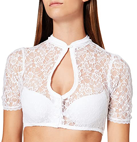 Stockerpoint Damen Marita Dirndlbluse, Weiss, 36