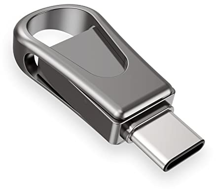 128GB USB C Flash Drive, 2-in-1 USB 3.0 Thumb Drive, Dual USB Memory Stick Pen Drive for Type-C Android Smartphones Tablets and New MacBook, Black